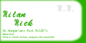 milan mick business card